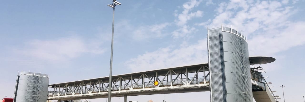 Riyadh Bus Bridges Stations Pedestrian bridge stations with metallic facade cladding