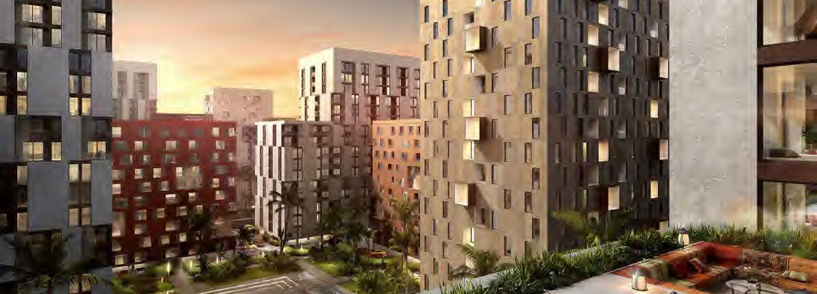 High-rise towers facade and curtain wall