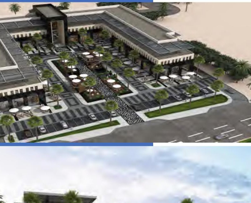 Lumiere Center commercial facade and canopies