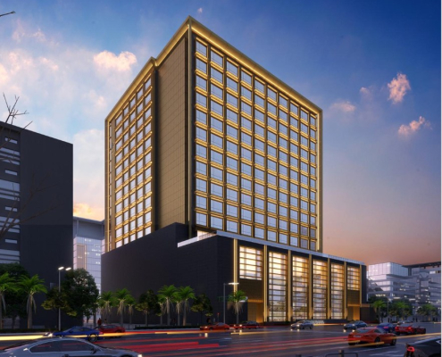 Narcissus Olaya Hotel high-rise facade
