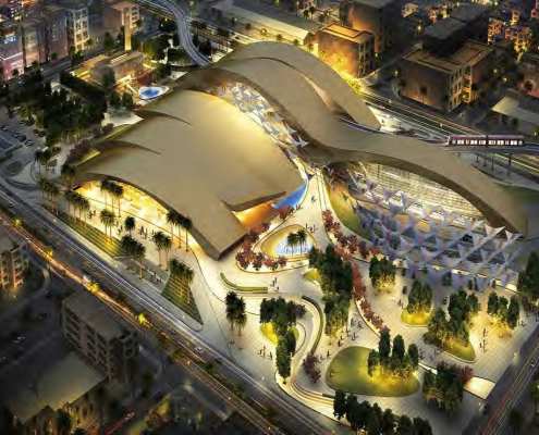 Riyadh Metro Western Station facade and glazing